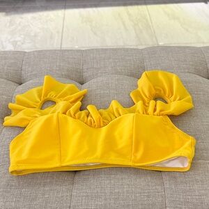 Yellow Ruffled Women's Top